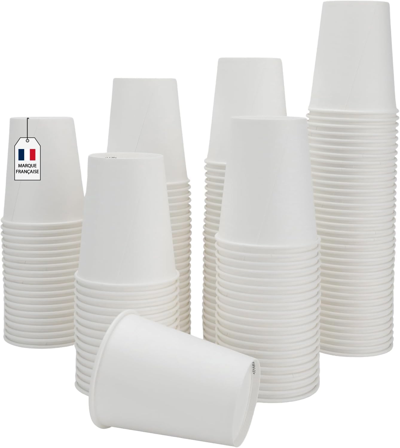 Vasos de papel Caramont de 7 oz con agitadores de madera, ecológicos y desechables, resistentes al calor, para bebidas frías y calientes en cartón de calidad, ideales para café, té, cumpleaños, etc. -400 
