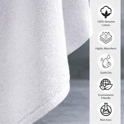 Caramont Lot de 6 Serviettes de Bain 50x90 cm – 100% Coton, Ultra Douces, Très Absorbantes, Séchage Rapide, Qualité Hôtelière – Blanc – pour Salle de Bain, Douche, Gym, Hôtel et Spa