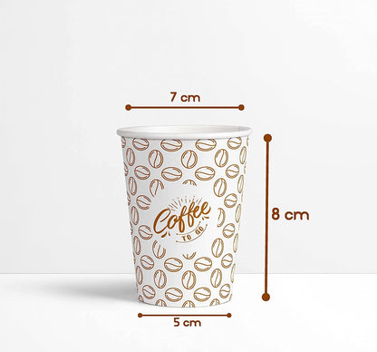 Vasos de papel desechables Caramont de 7 oz, resistentes al calor, para bebidas frías y calientes en cartón de calidad, ideales para café, té, cumpleaños, etc. - 1000