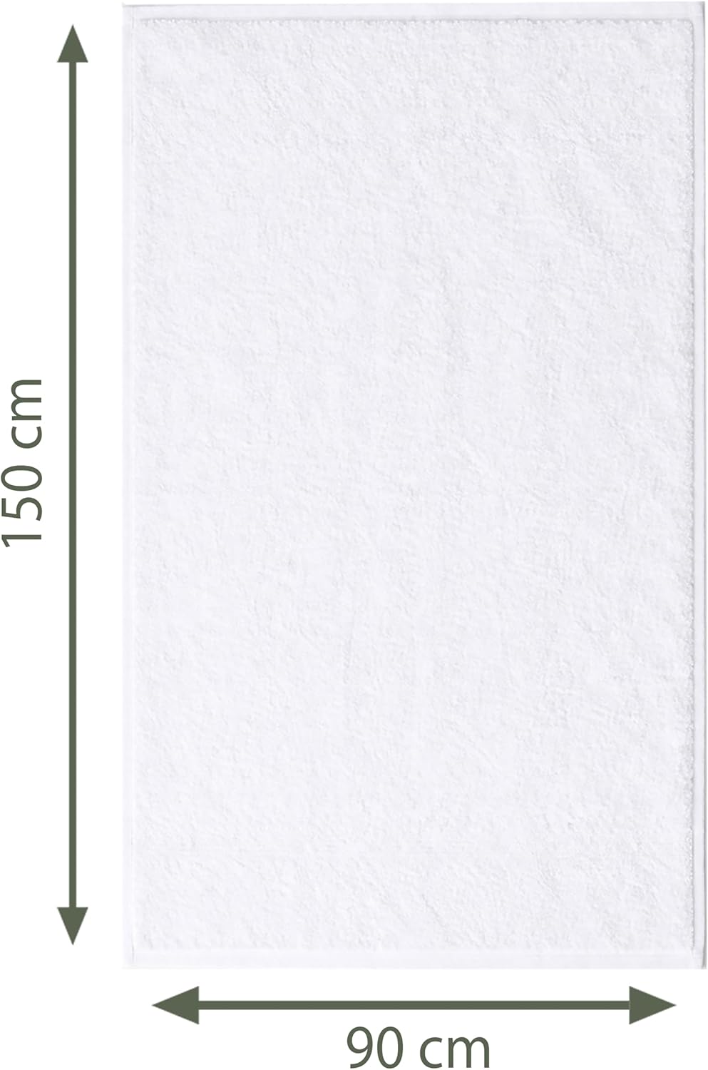 Caramont Lot de 6 Serviettes de Bain 90x150 cm – 100% Coton, Ultra Douces, Très Absorbantes, Séchage Rapide, Qualité Hôtelière – Blanc – pour Salle de Bain, Douche, Gym, Hôtel et Spa
