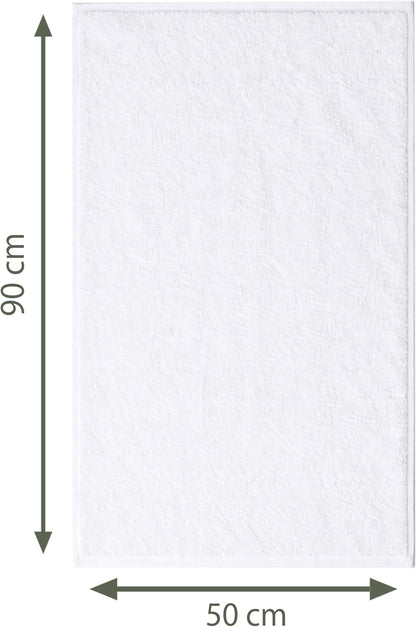 Caramont Lot de 6 Serviettes de Bain 50x90 cm – 100% Coton, Ultra Douces, Très Absorbantes, Séchage Rapide, Qualité Hôtelière – Blanc – pour Salle de Bain, Douche, Gym, Hôtel et Spa