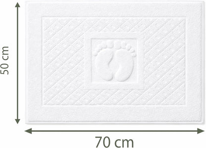 Caramont Lot de 6 Tapis de Bain 50x70 cm – 100% Coton, Doux et Absorbants, Séchage Rapide, Qualité Hôtelière – Blanc – pour Salle de Bain, Maison, Hôtel et Spa