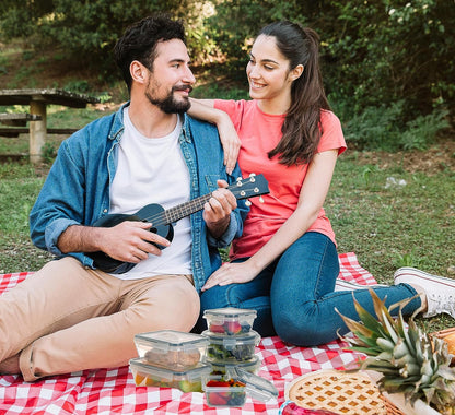 Caramont - Juego de recipientes para alimentos frescos - 100 % herméticos, aptos para microondas, congelador y lavavajillas - Sin BPA, etiquetas, marcador, incluye 6 recipientes para salsas - Paquete de 12