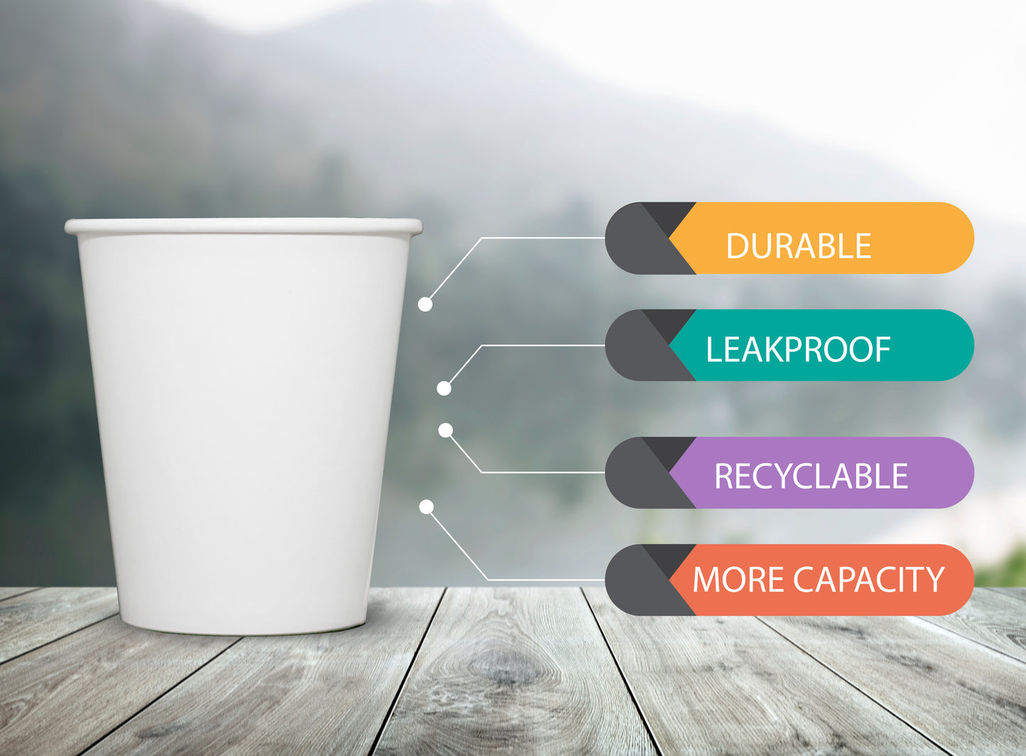 7-oz-Pappbecher mit Holzrührstäbchen, umweltfreundlich und zum Einmalgebrauch, hitzebeständig, für heiße und kalte Getränke, aus hochwertigem Karton, ideal für Kaffee, Tee, Geburtstag usw. -400 