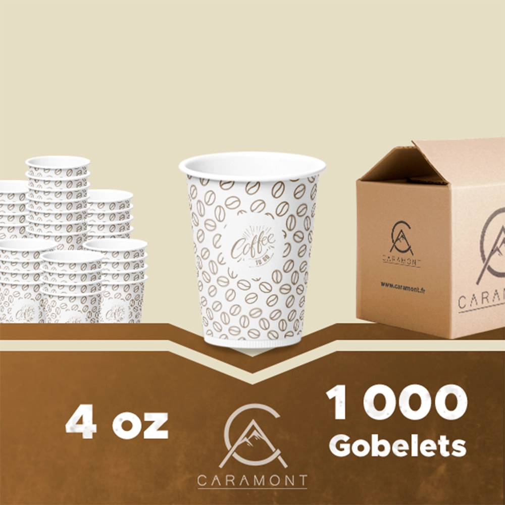 Caramont Espresso-Pappbecher, 113 ml, 1000 Stück, umweltfreundlich, Einweg, hitzebeständig, hochwertiger Karton, ideal für alle Heißgetränke, Kaffee, Tee, Schokolade usw. – 1000 