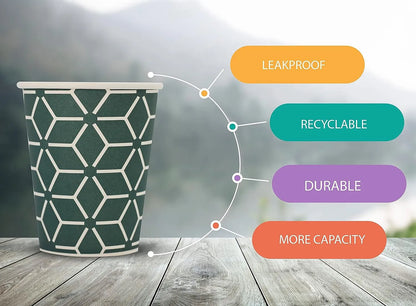 Vasos de papel Caramont de 7 oz con agitadores de madera, ecológicos y desechables, resistentes al calor, para bebidas frías y calientes en cartón de calidad, ideales para café, té, cumpleaños, etc. - 1000 