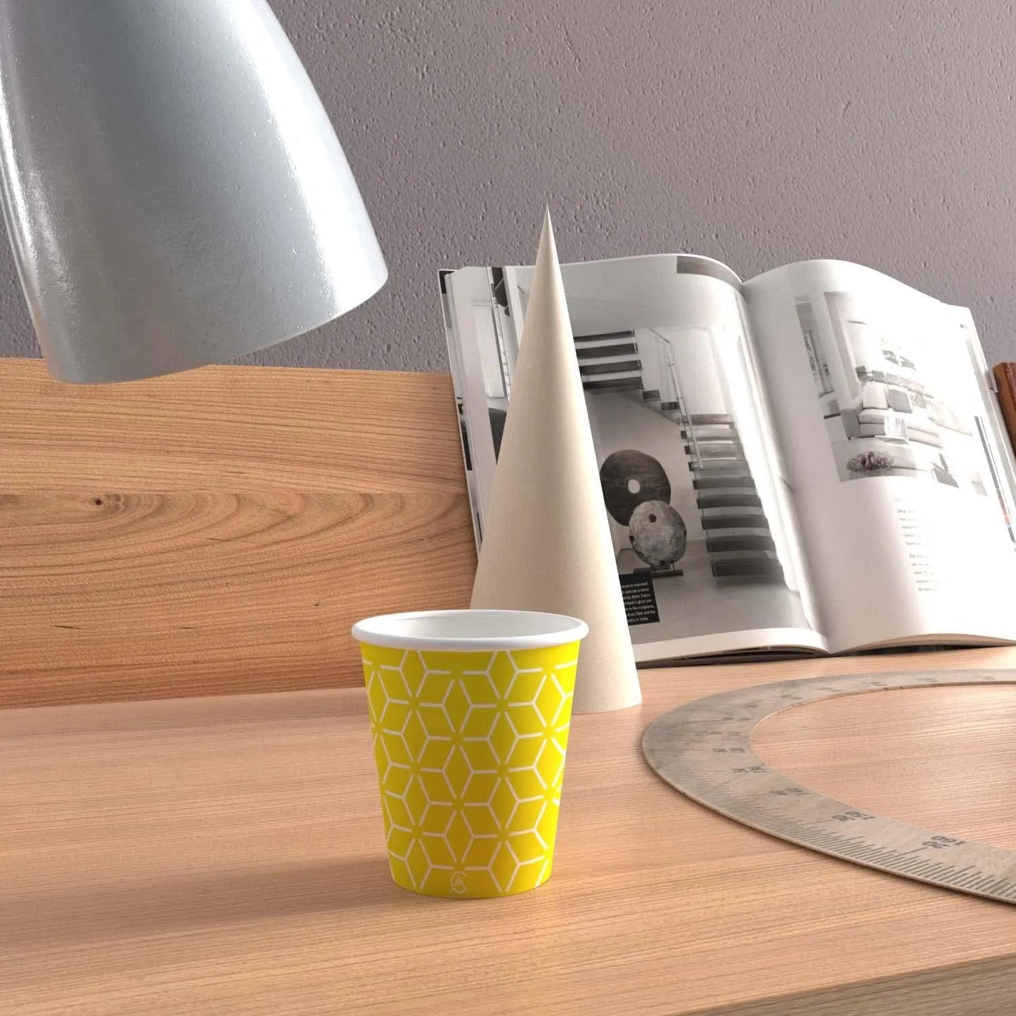 Vasos de papel Caramont de 7 oz con agitadores de madera, ecológicos y desechables, resistentes al calor, para bebidas frías y calientes en cartón de calidad, ideales para café, té, cumpleaños, etc. -400 