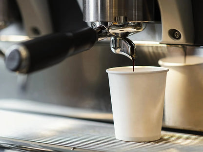 Vasos de papel de 7 oz con agitadores de madera, ecológicos y desechables, resistentes al calor, para bebidas frías y calientes, hechos de cartón de calidad, ideales para café, té, cumpleaños, etc. -200