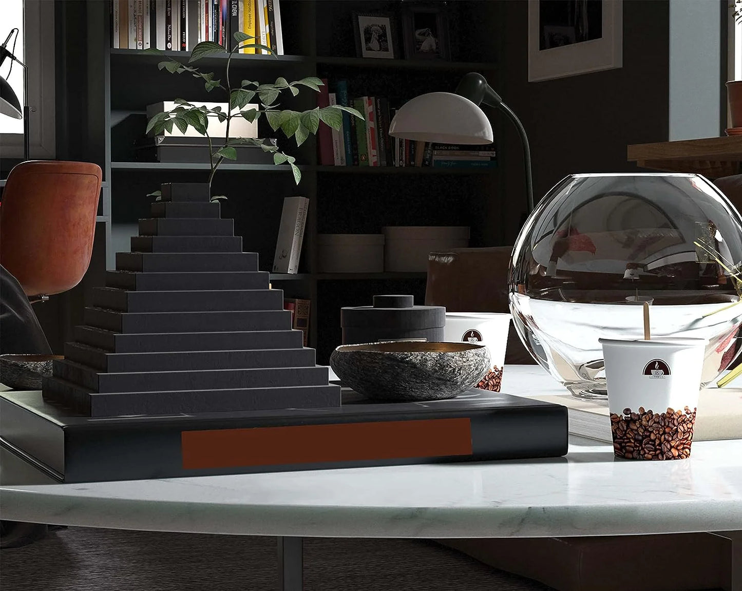 Vasos de papel Caramont de 7 oz con agitadores de madera, ecológicos y desechables, resistentes al calor, para bebidas frías y calientes en cartón de calidad, ideales para café, té, cumpleaños, etc. - 400 