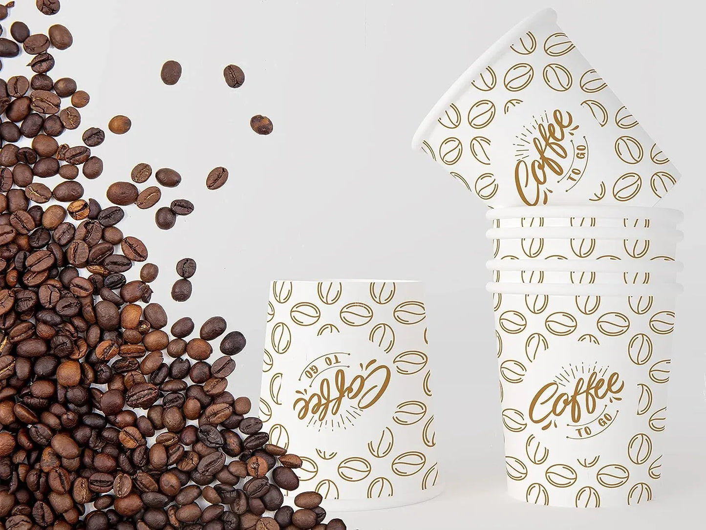 Vasos de papel desechables Caramont de 7 oz, resistentes al calor, para bebidas frías y calientes en cartón de calidad, ideales para café, té, cumpleaños, etc. - 1000