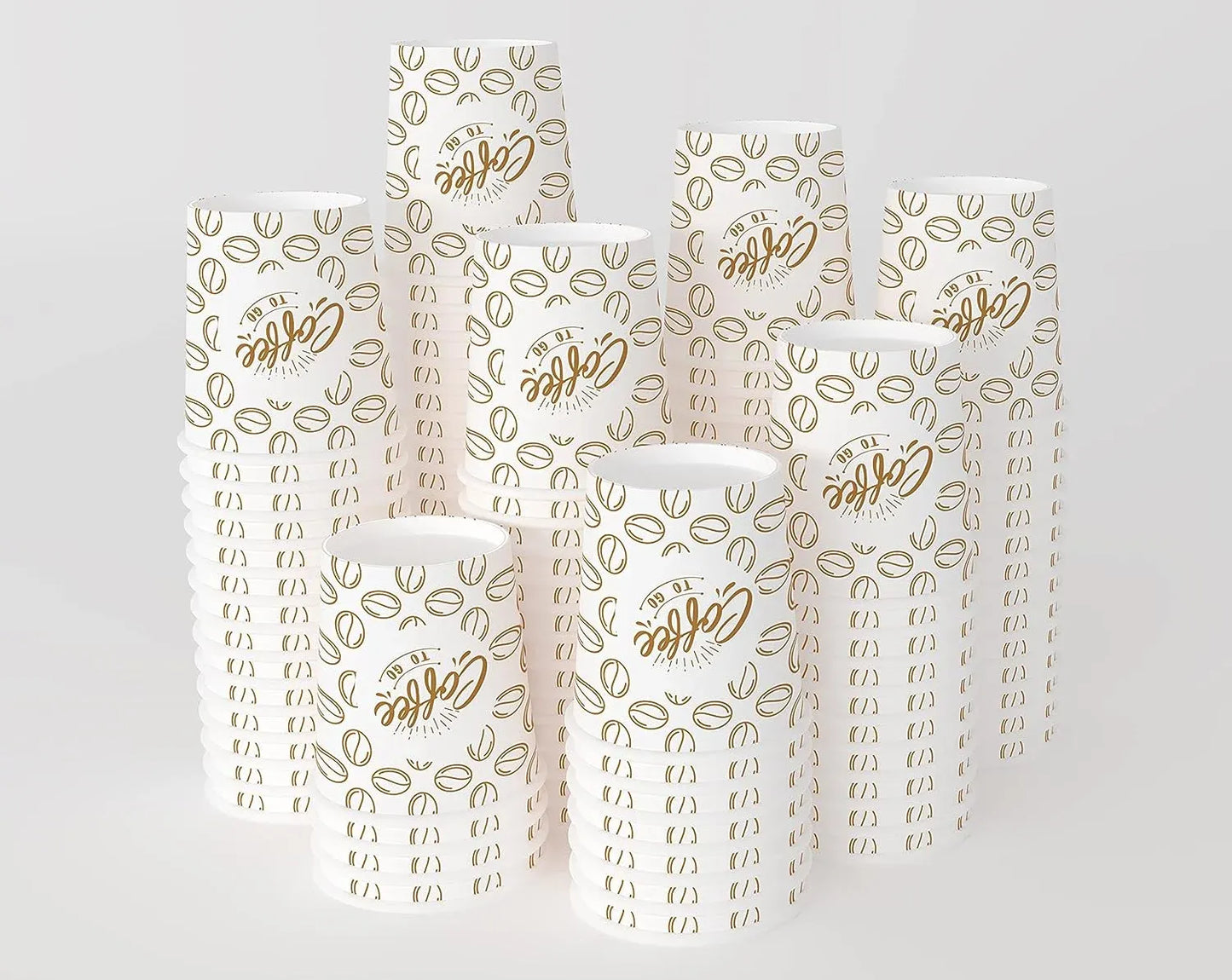 Vasos de papel desechables Caramont de 7 oz, resistentes al calor, para bebidas frías y calientes en cartón de calidad, ideales para café, té, cumpleaños, etc. - 1000