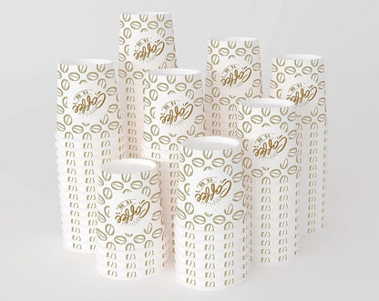 Vasos de papel desechables Caramont de 7 oz, resistentes al calor, para bebidas frías y calientes en cartón de calidad, ideales para café, té, cumpleaños, etc. - 1000